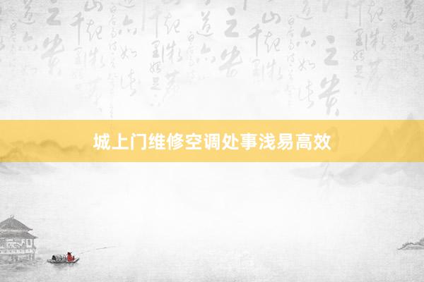 城上门维修空调处事浅易高效