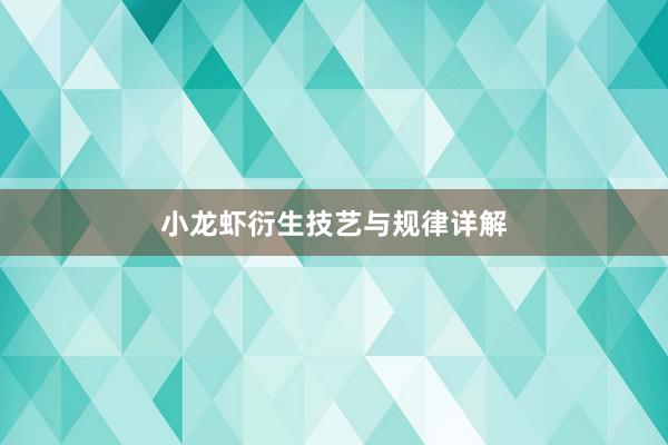 小龙虾衍生技艺与规律详解